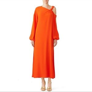 Elizabeth and James size 4 dress tangerine orange one shoulder with sleeve